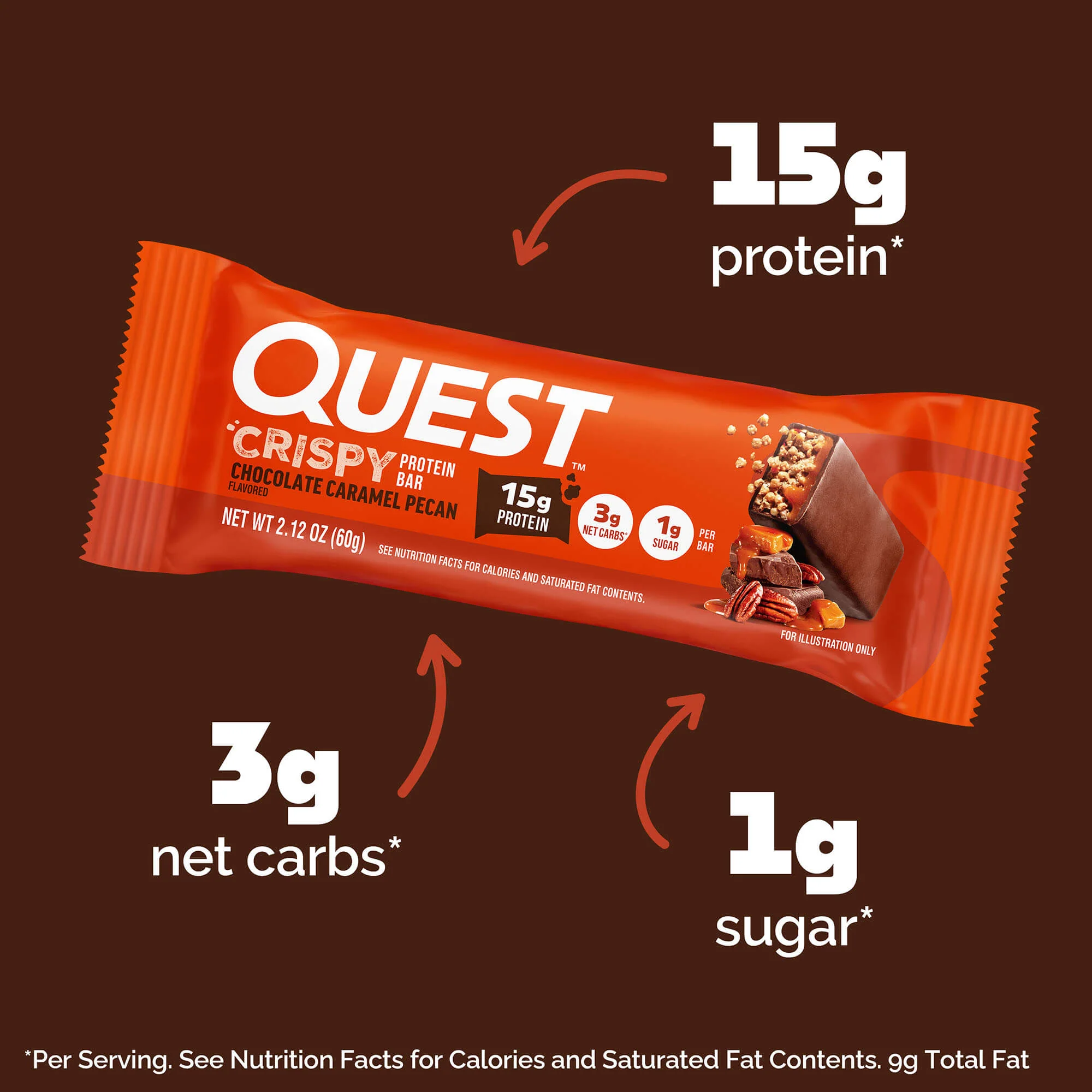 Chocolate Caramel Pecan Crispy Hero Protein Bars - Image 4