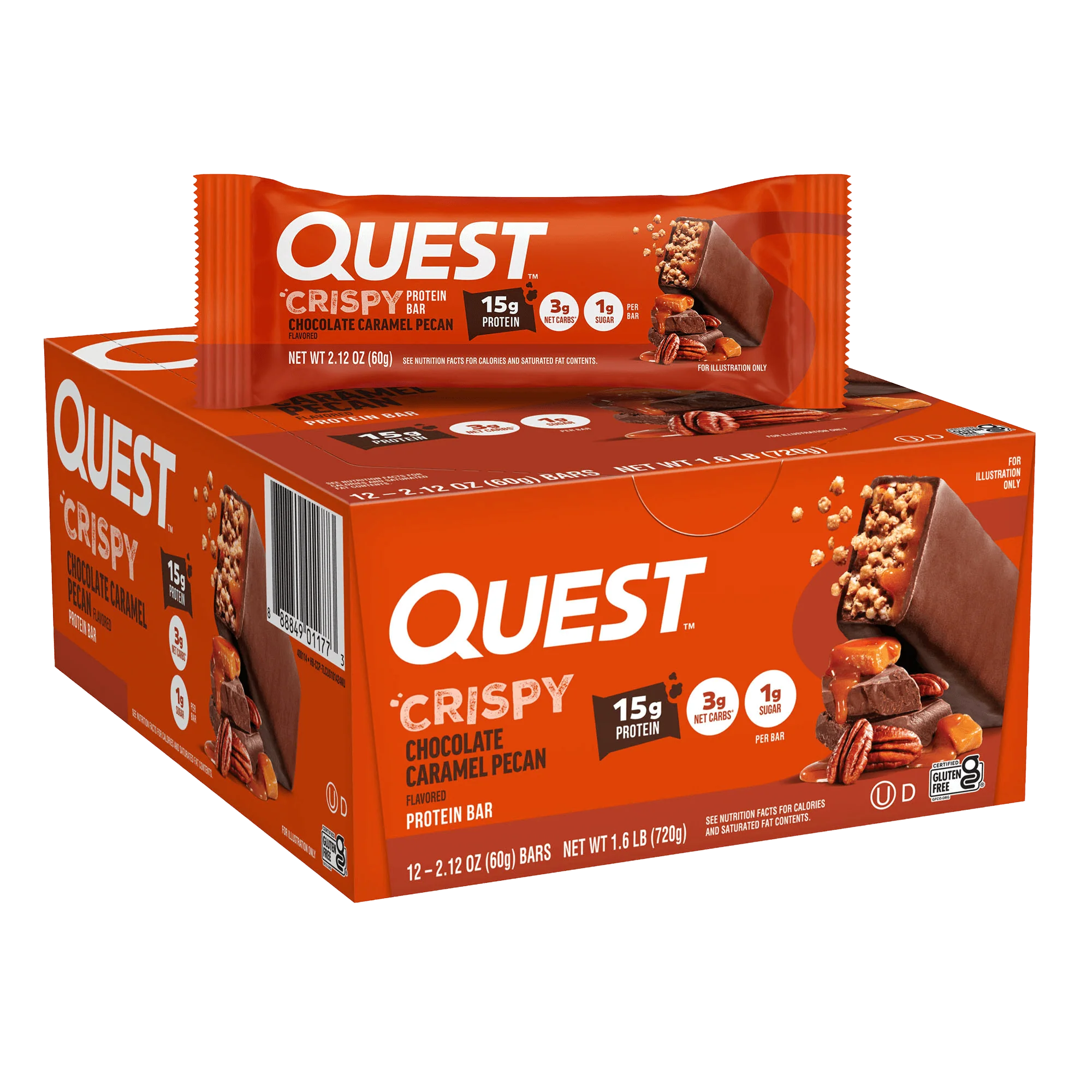 Chocolate Caramel Pecan Crispy Hero Protein Bars