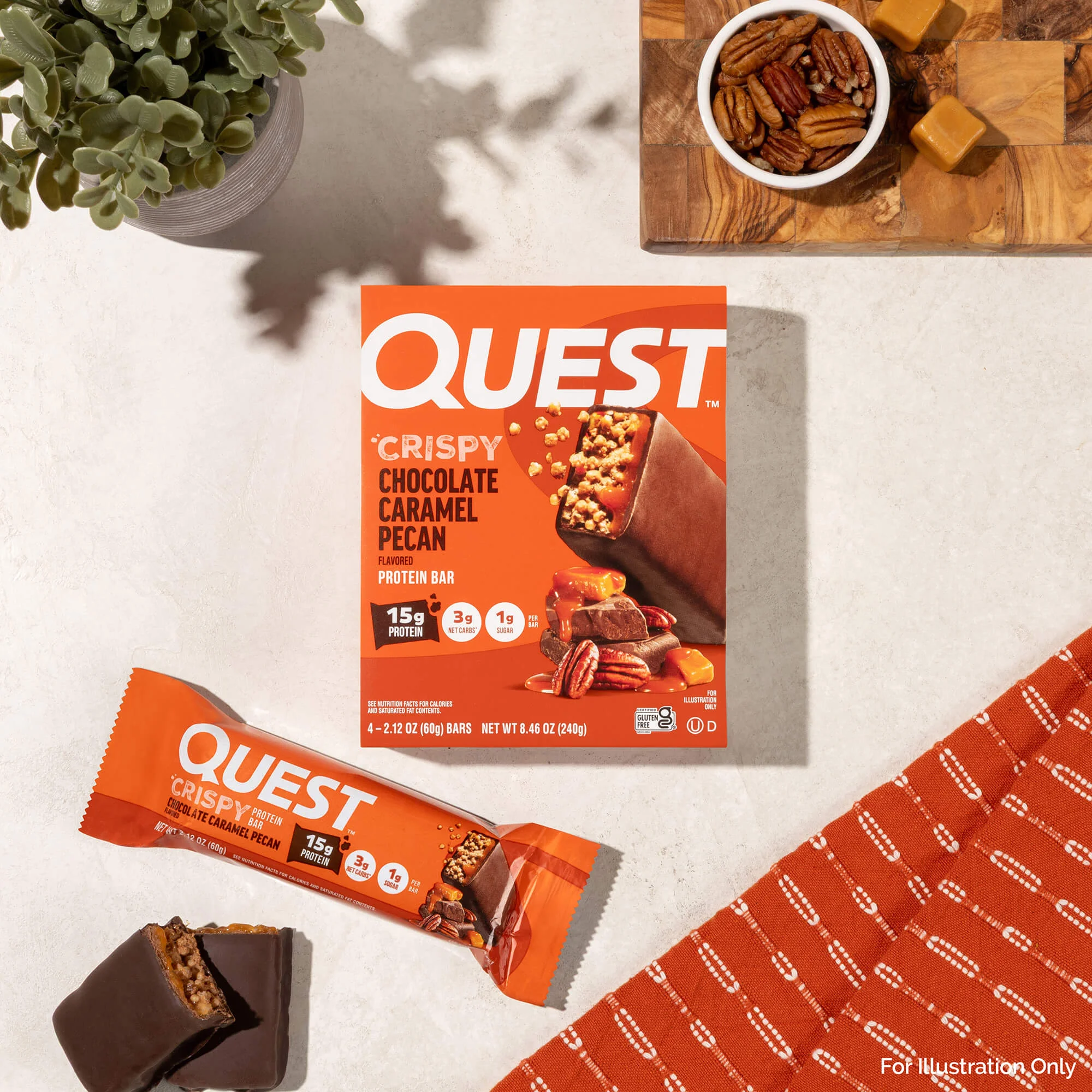 Chocolate Caramel Pecan Crispy Hero Protein Bars - Image 5