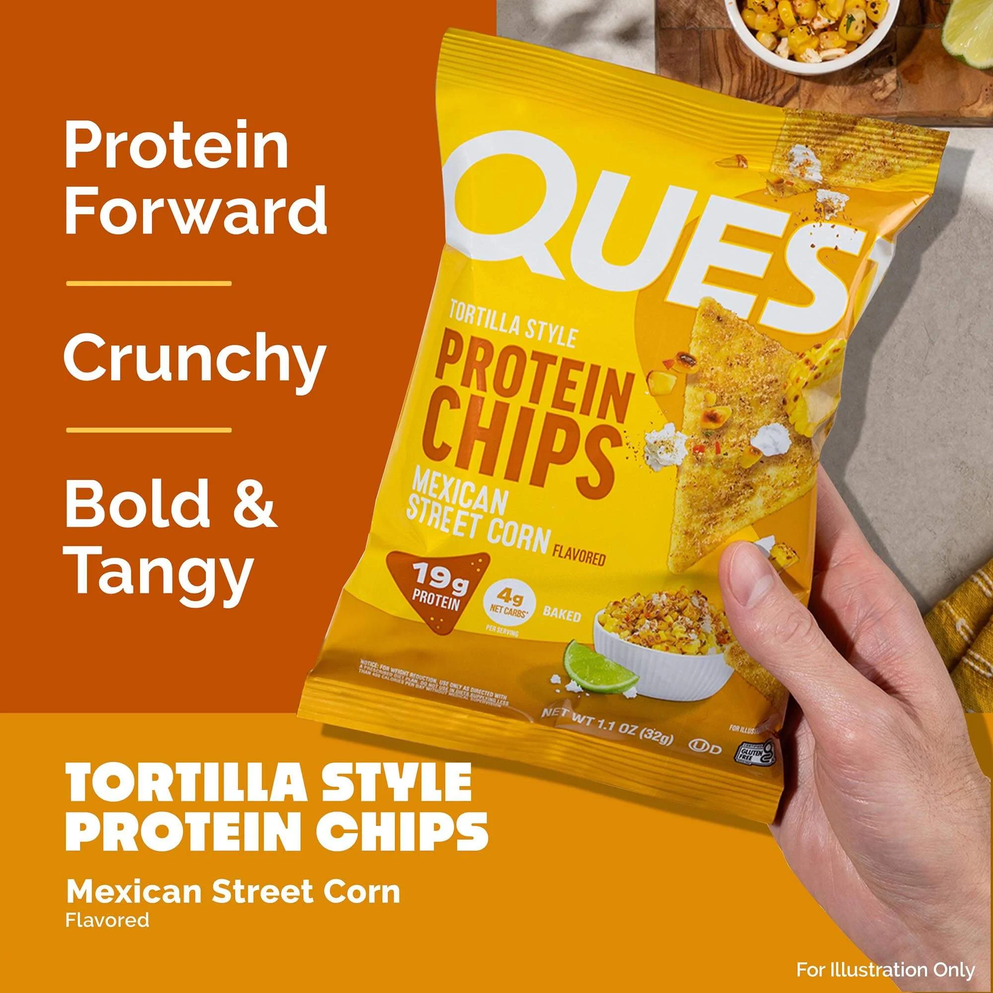 Alternative view of Mexican Street Corn Tortilla Style Protein Chips