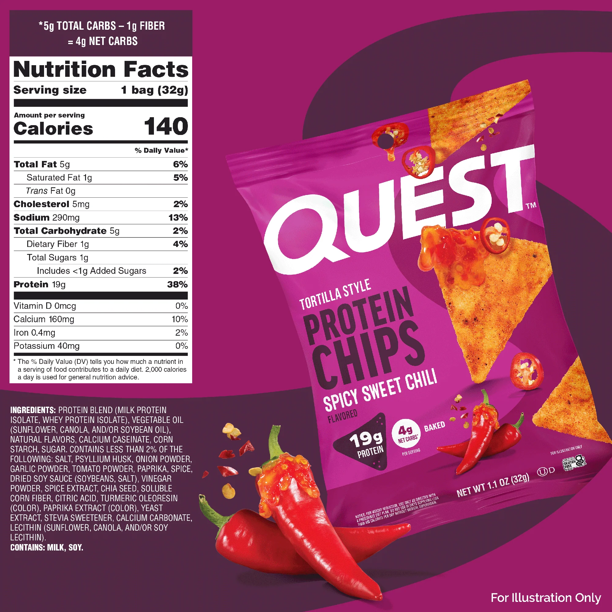 Spicy Sweet Chili Tortilla Style Protein Chips - Image 4