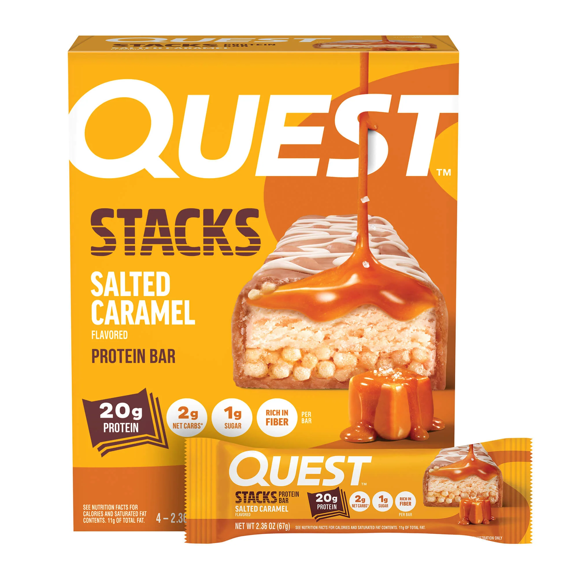 Alternative view of Salted Caramel Stacks Bars