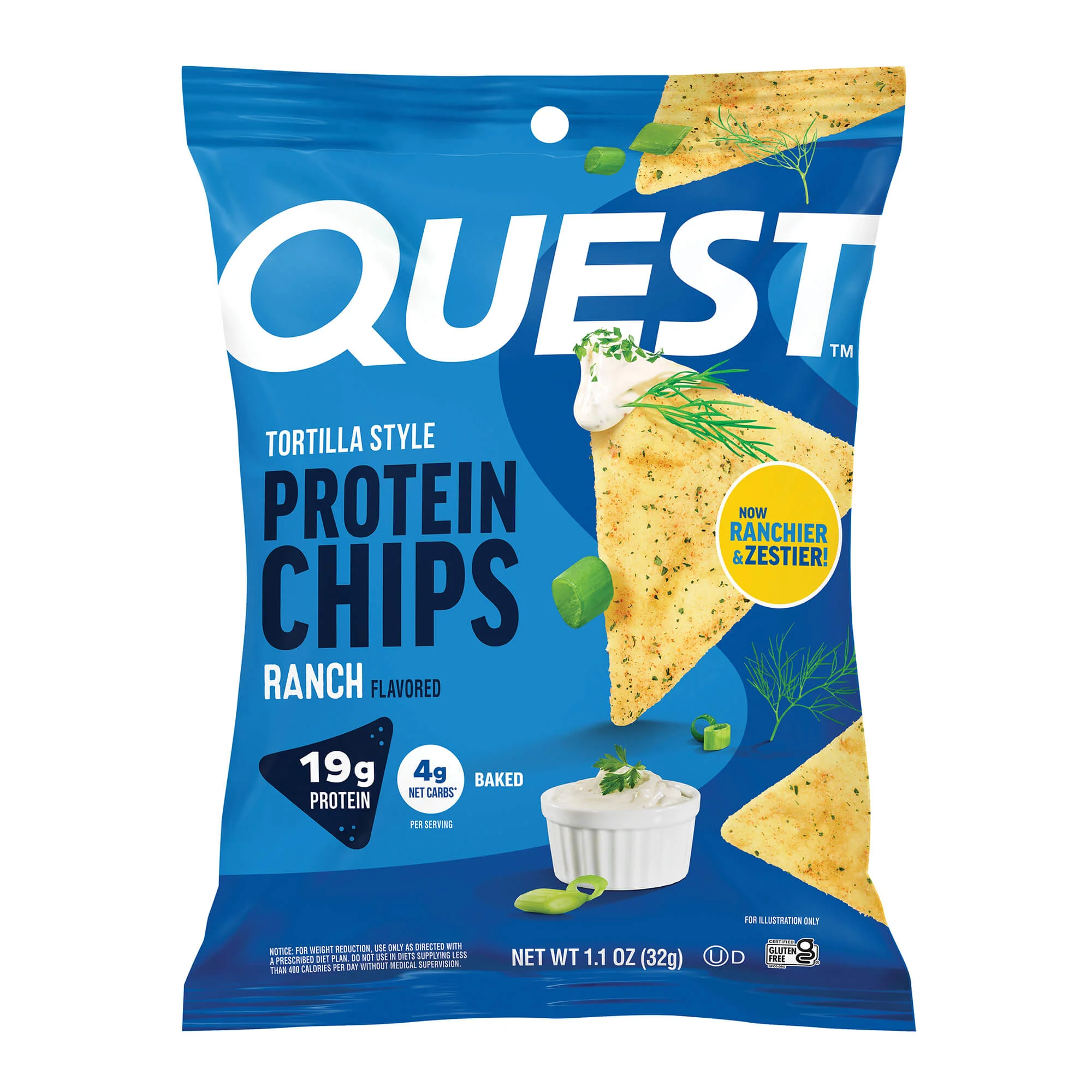 Alternative view of Ranch Tortilla Style Protein Chips