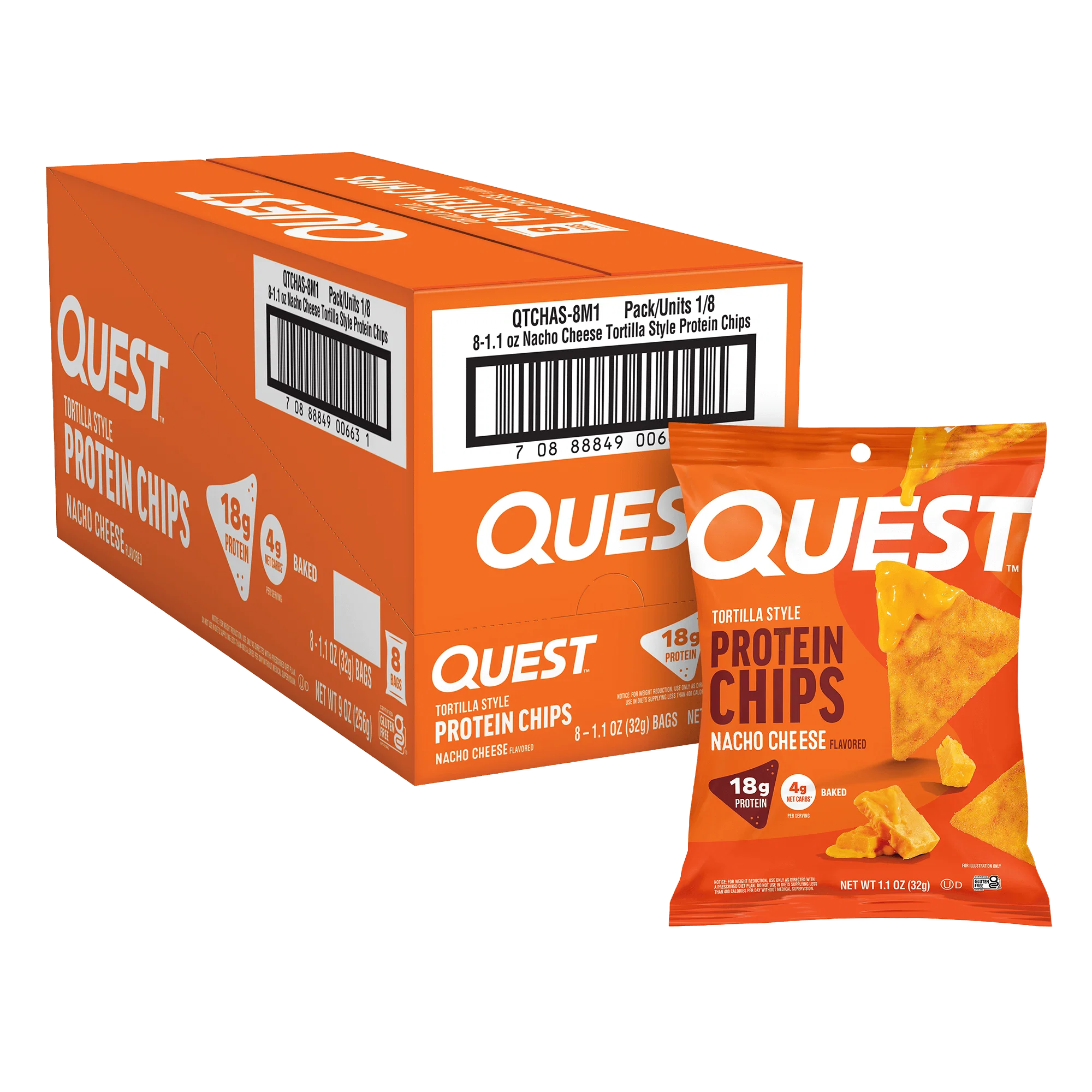 Nacho Cheese Tortilla Style Protein Chips