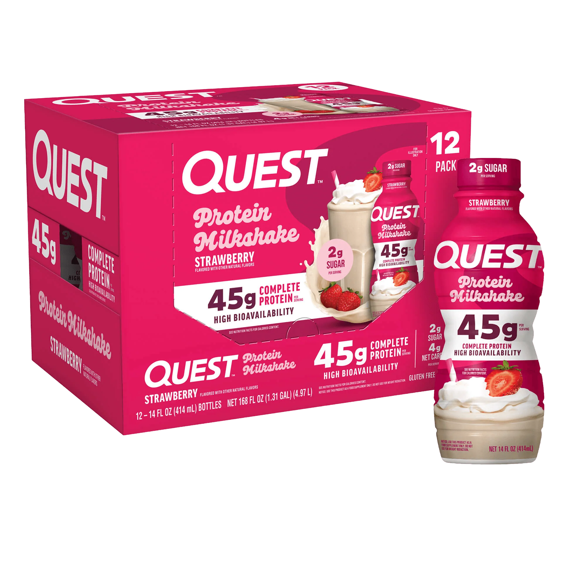 Alternative view of Strawberry 45g Protein Milkshake