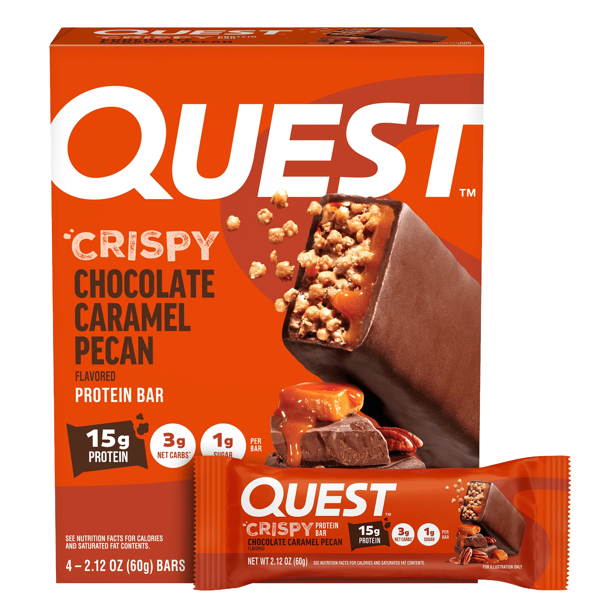 Alternative view of Chocolate Caramel Pecan Crispy Hero Protein Bars
