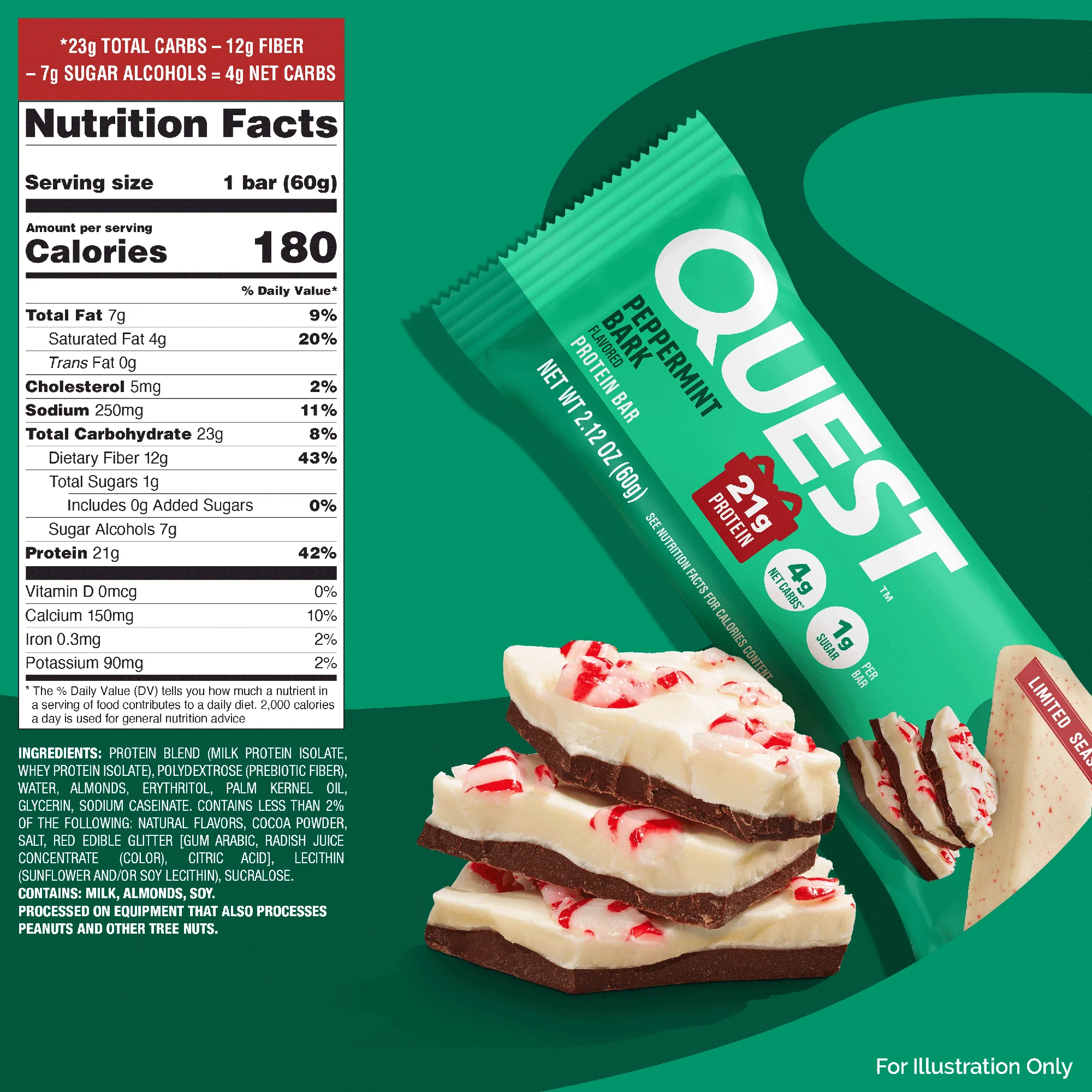 Quest Nutrition Peppermint Bark Protein Bar - Image 8