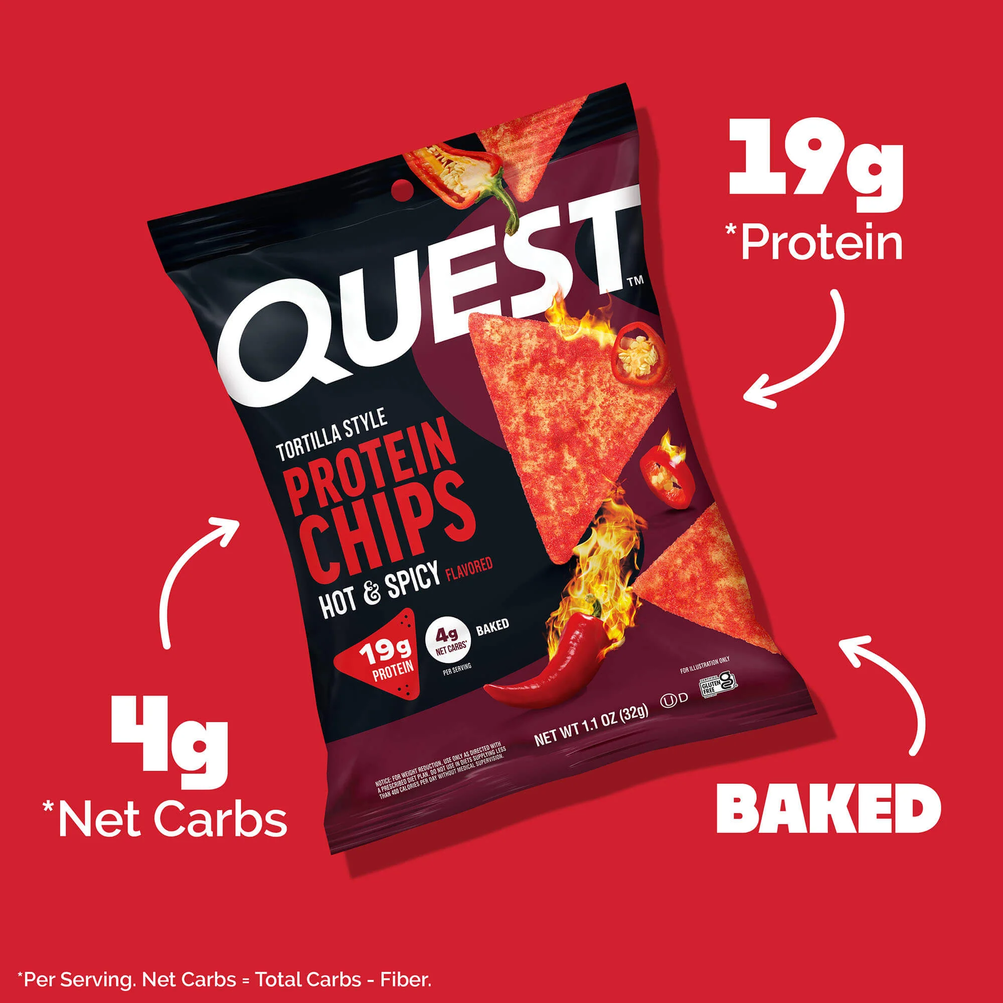 Hot & Spicy Tortilla Style Protein Chips - Image 3