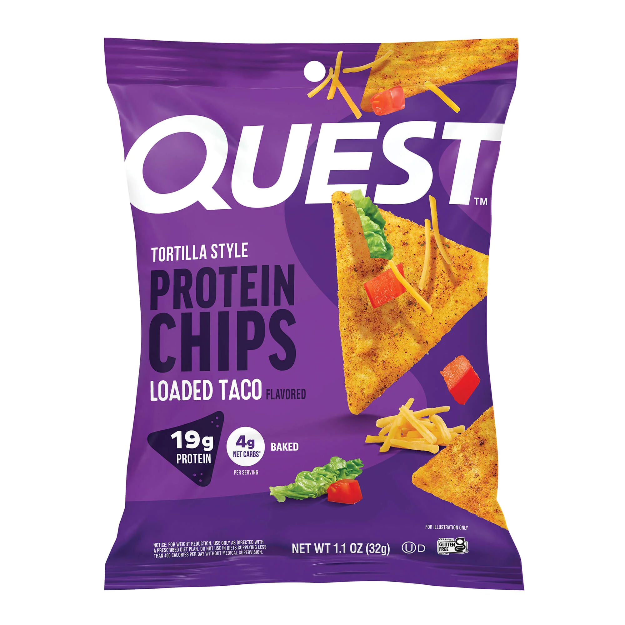 Alternative view of Loaded Taco Tortilla Style Protein Chips