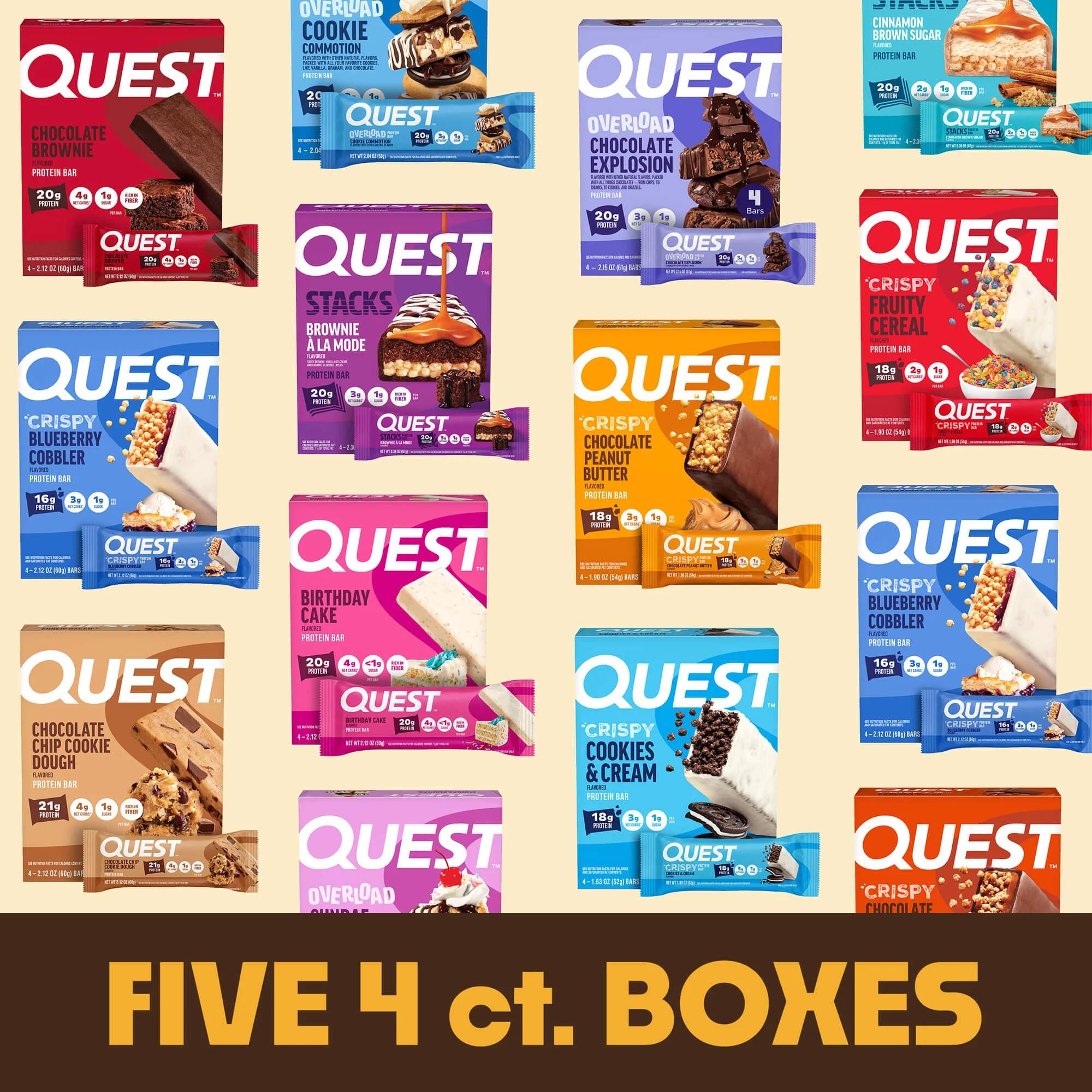 Small Protein Bar Bundle; 5 x 4ct. boxes - Save 5%