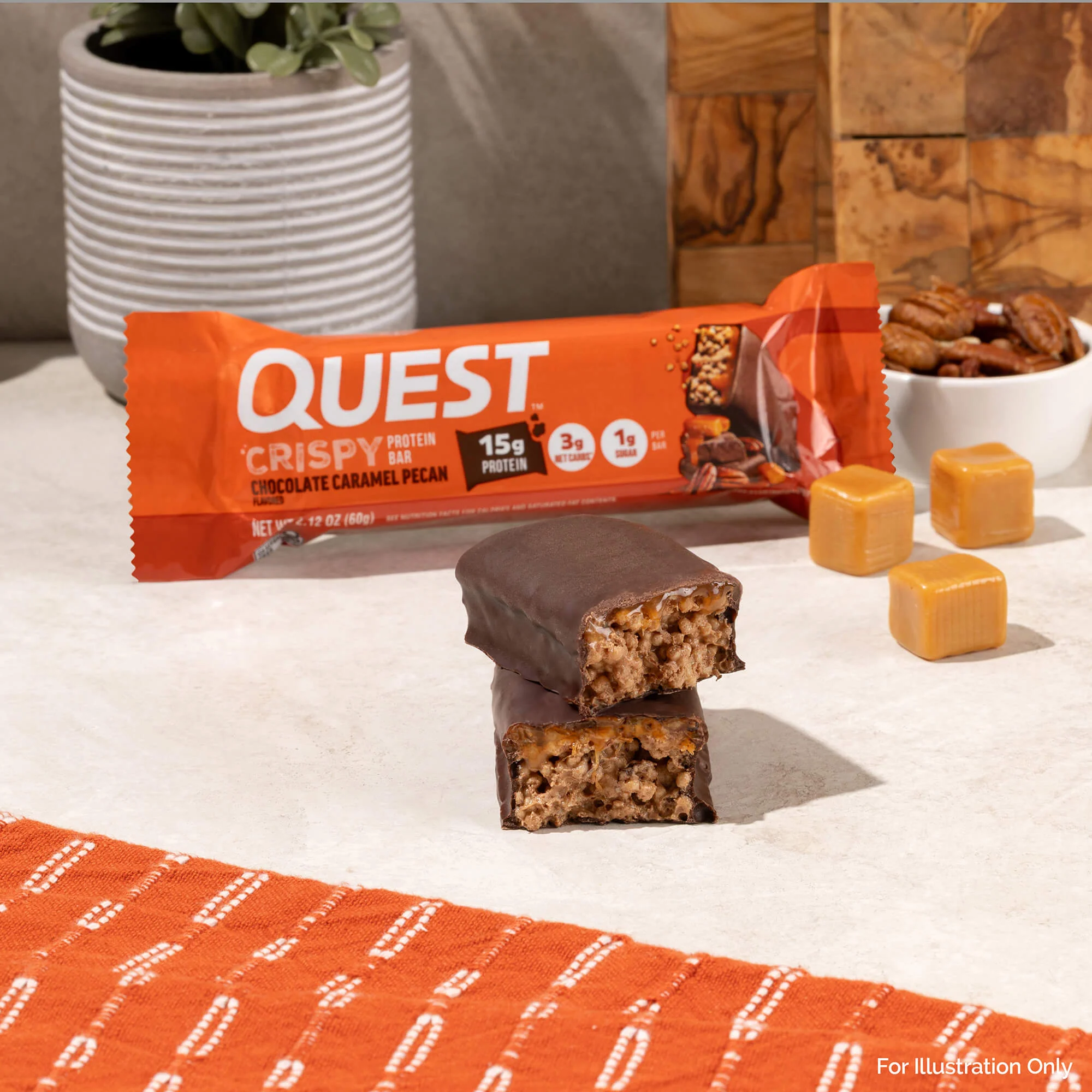 Chocolate Caramel Pecan Crispy Hero Protein Bars - Image 6