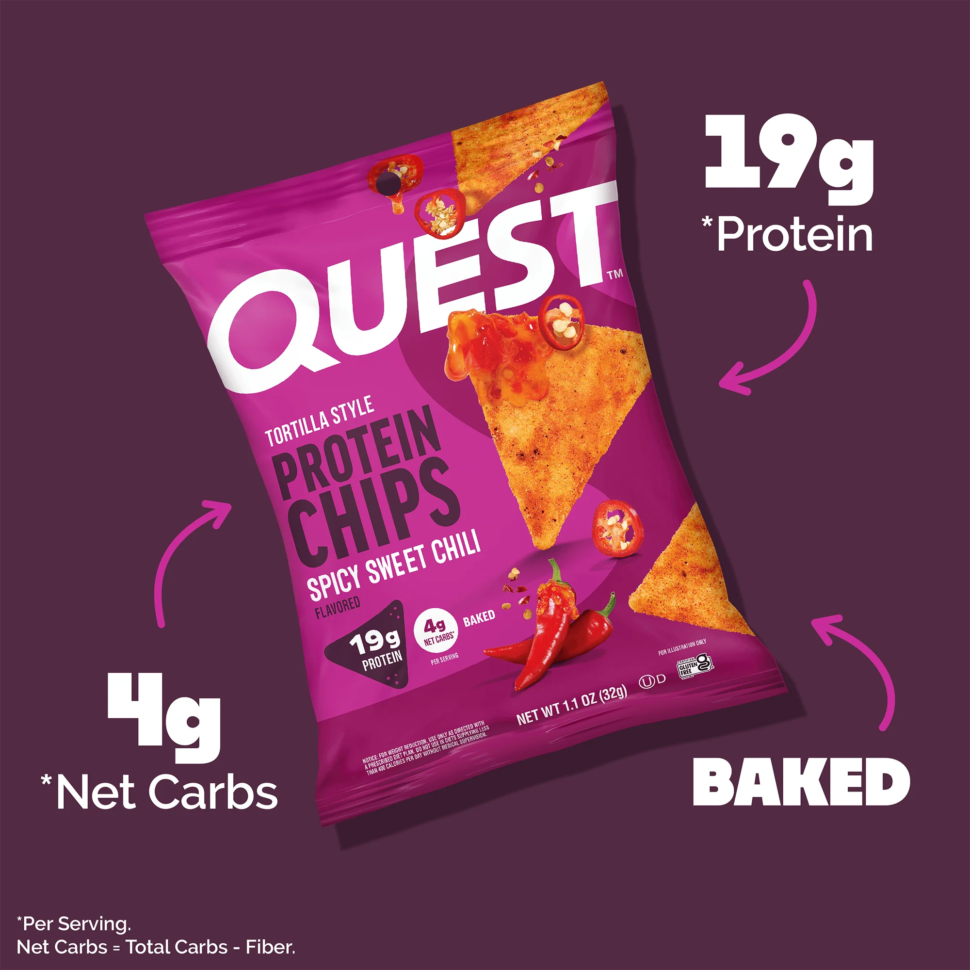 Spicy Sweet Chili Tortilla Style Protein Chips - Image 3