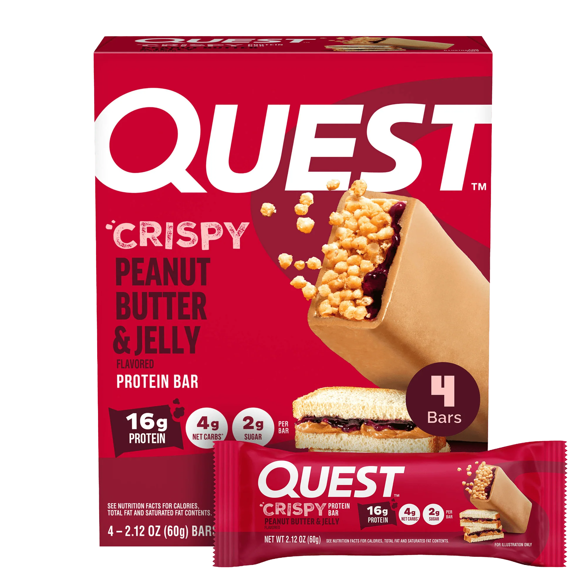 Alternative view of Peanut Butter & Jelly Crispy Hero Protein Bars